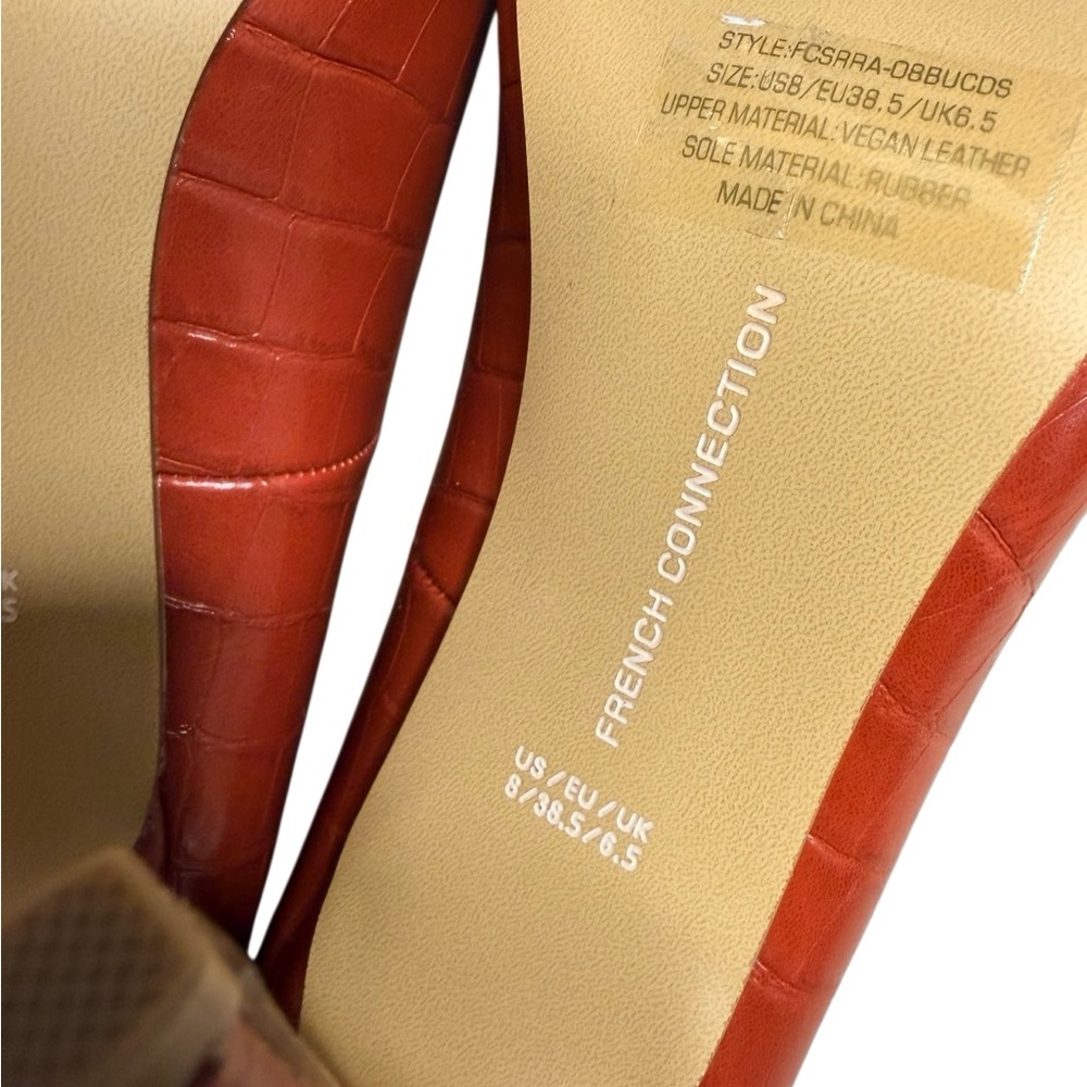 NWB French Connection Red Croc-Pattern Pumps Size 8 - Picture 5 of 7